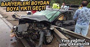 TEM'DE YAĞMUR KAZASI, 1 YARALI