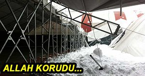 TENİS KORTUNUN ÇATISI ÇÖKTÜ