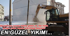 TERKEDİLMİŞ KAÇAK YAPILAR YIKILIYOR