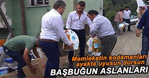 ÜLKÜCÜLERDEN YANGINZEDELERE ERZAK YARDIMI