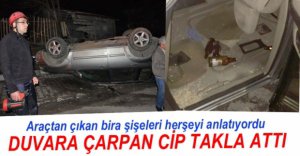 LÜKS CİP TAKLA ATTI