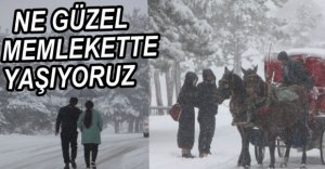 ABANT BEYAZ GELİNLİĞİNİ GİYDİ