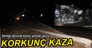 AYDINLATMA DİREĞİNİ DEVİREREK KARŞI ŞERİDE GEÇTİ