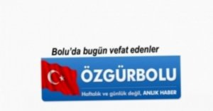 BOLU'DA VEFAT EDENLER, 02 MAYIS PERŞEMBE