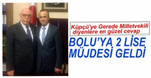 BOLU'YA İKİ OKUL MÜJDESİ....
