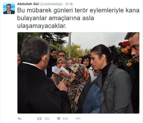 GÜL'DEN DUYGU YÜKLÜ TAZİYE MESAJI