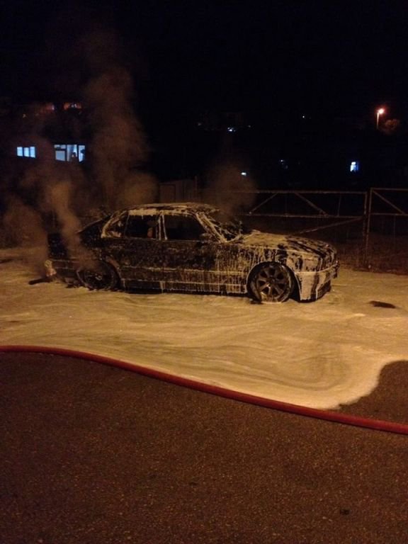 LPGLİ ARAÇ ALEV ALEV YANDI