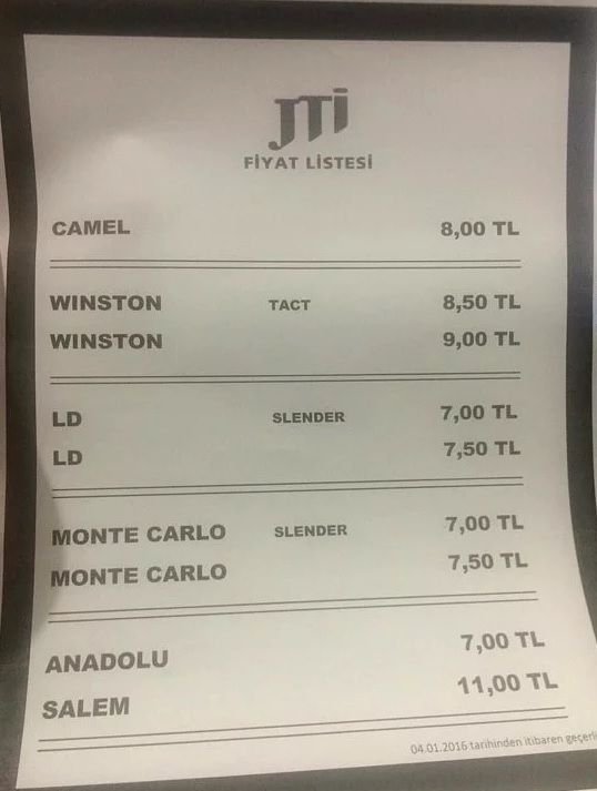 ZAMLI SİGARA FİYATLARI AÇIKLANDI!