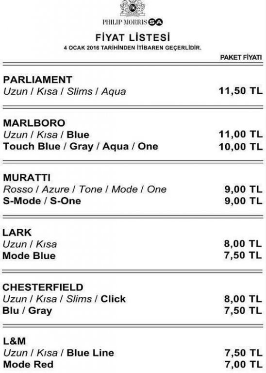 ZAMLI SİGARA FİYATLARI AÇIKLANDI!