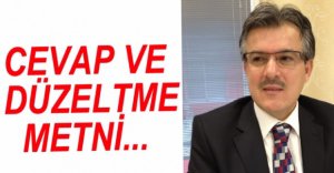 CEVAP VE DÜZELTME METNİ
