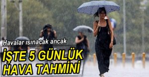 İŞTE 5 GÜNLÜK HAVA TAHMİNİ...