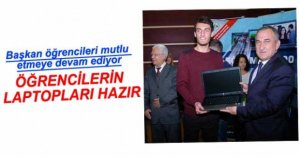 ÖĞRENCİLERE LAPTOPLARI DAĞITILIYOR