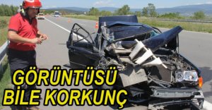 OTOMOBİL KAĞIT GİBİ EZİLDİ