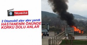 OTOMOBİLLER ALEV ALEV YANDI