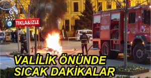 POLİSE KIZIP MOTOSİKLETİNİ YAKTI