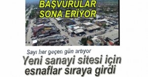 SANAYİ SİTESİ İÇİN BAŞVURULAR BİTMEK ÜZERE...