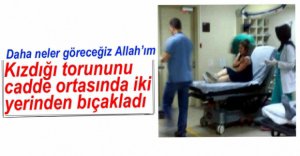 SİNİRLİ KADIN TORUNUNU BIÇAKLADI