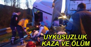 TIR KAMYONA ARKADAN ÇARPTI