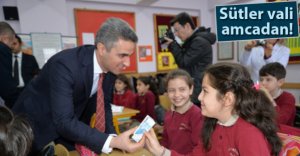 VALİ OKULA GİDİP SÜT DAĞITTI!