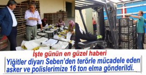 YİĞİTLERİMİZE 16 TON SEBEN ELMASI....