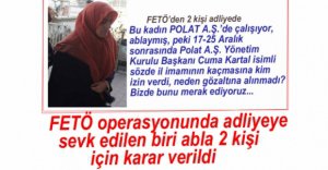 2 KİŞİ İÇİN KARAR VERİLDİ