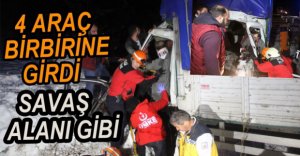 4 ARAÇ BİRBİRİNE GİRDİ, CAN PAZARI YAŞANDI