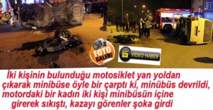 AKIL ALMAZ KAZA, MOTOSİKLET MİNİBÜSÜ DEVİRDİ