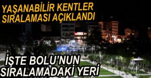 BOLU YAŞANABİLİR KENTLER ARASINDA İLK 10'DA