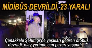 BOLU'DA MİDİBÜS DEVRİLDİ, 23 KİŞİ YARALANDI