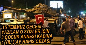 EVLİ VE 3 ÇOCUKLU KADINA 1 YIL 3 AY HAPİS CEZASI