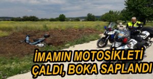 İMAMIN MOTOKSİKLETİNİ ÇALDI, GÜBRELİĞE DALDI