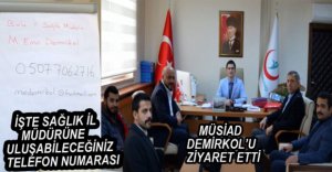 İŞTE SAĞLIK İL MÜDÜRÜNÜN TELEFONU