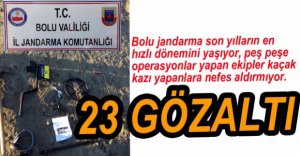 KAÇAK KAZI OPERASYONUNDA 23 KİŞİ GÖZALTINDA