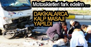 KAMYONUN ÇARPTIĞI MOTOSİKLETLİ ÖLDÜ