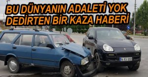 KAVŞAKTA OTOMOBİL VE CİP ÇARPIŞTI
