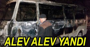 MİNİBÜS ALEV ALEV YANDI