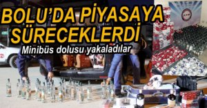 MİNİBÜS DOLUSU KAÇAK İÇKİ YAKALANDI
