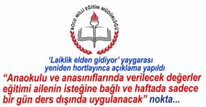 MÜDÜRLÜKTEN "DEĞERLER EĞİTİMİ" AÇIKLAMASI