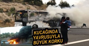 OTOBÜS ALEV ALEV YANDI