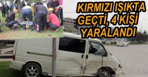 TRAFİK KAZASINDA 4 KİŞİ YARALANDI
