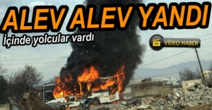 VİDEO HABER - HALK OTOBÜSÜ ALEV ALEV YANDI