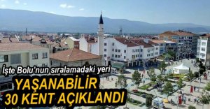 YAŞANABİLİR 30 KENT AÇIKLANDI