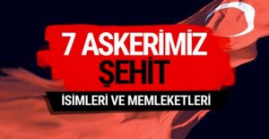 7 ASKERİMİZ ŞEHİT OLDU