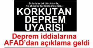 AFAD'DAN DEPREM İDDİALARINA YANIT GELDİ