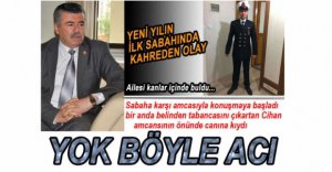 AMCASININ ÖNÜNDE CANINA KIYDI