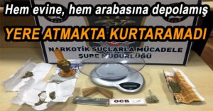 EVİ DE ARABASI DA UYUŞTURUCU YUVASI ÇIKTI