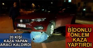 BİDONU FARK ETMEYİNCE ASKIDA KALDI