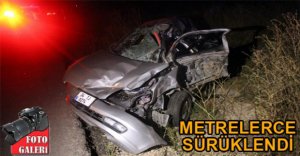 BİRİ YOL KENARINA DEVRİLDİ DİĞER SÜRÜKLENDİ