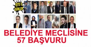 BOLU BELEDİYE MECLİSİNE 57 BAŞVURU