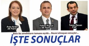 BOLU'DA AK PARTİ 2 CHP 1 VEKİL ÇIKARTTI